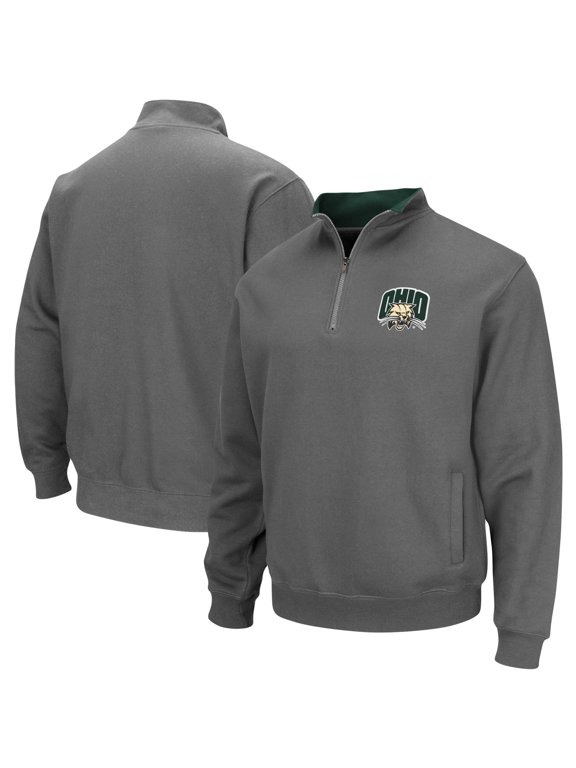 Men's Colosseum Charcoal Ohio Bobcats Tortugas Logo Quarter-Zip Jacket