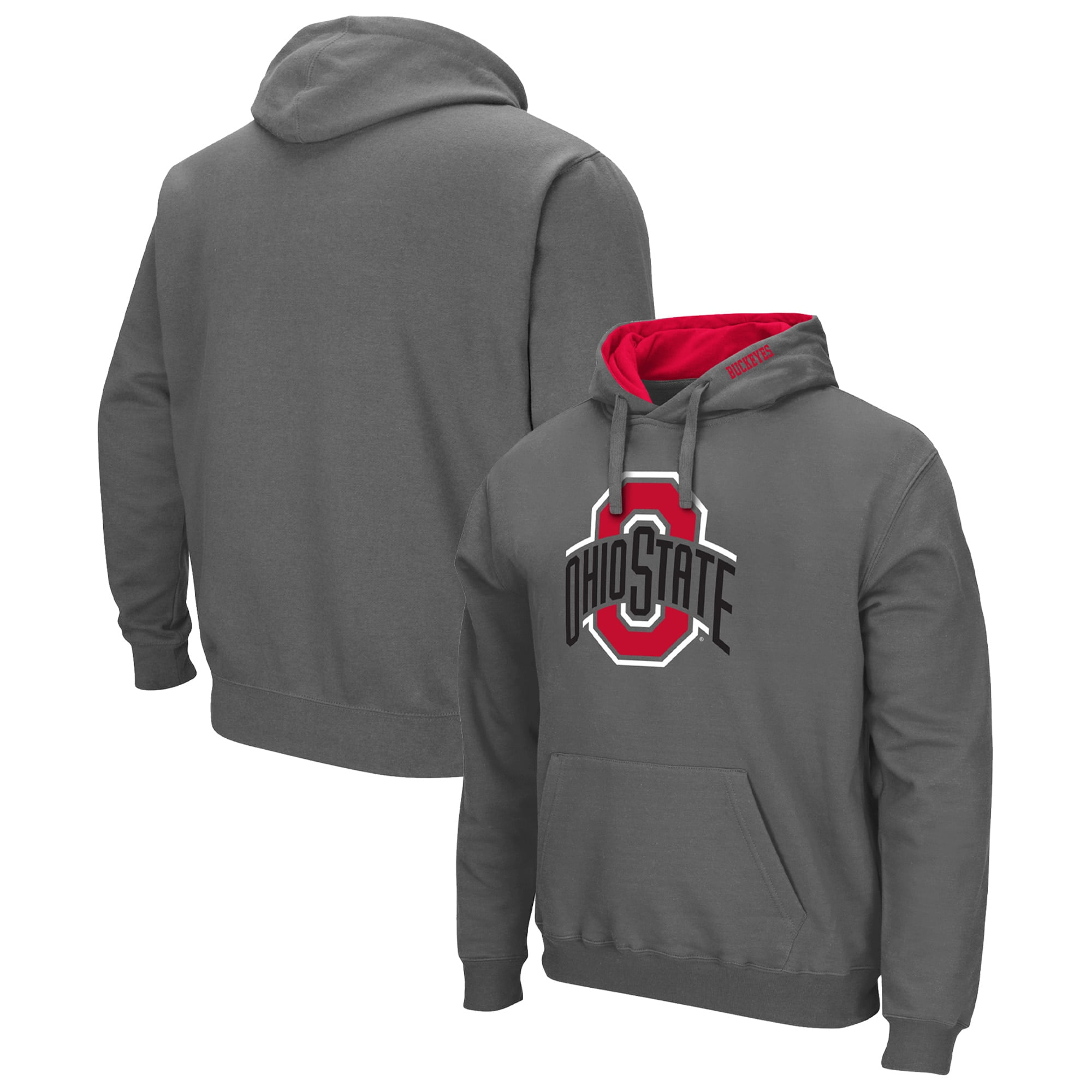 Men's Colosseum Charcoal Ohio State Buckeyes Arch & Logo 3.0 Pullover ...