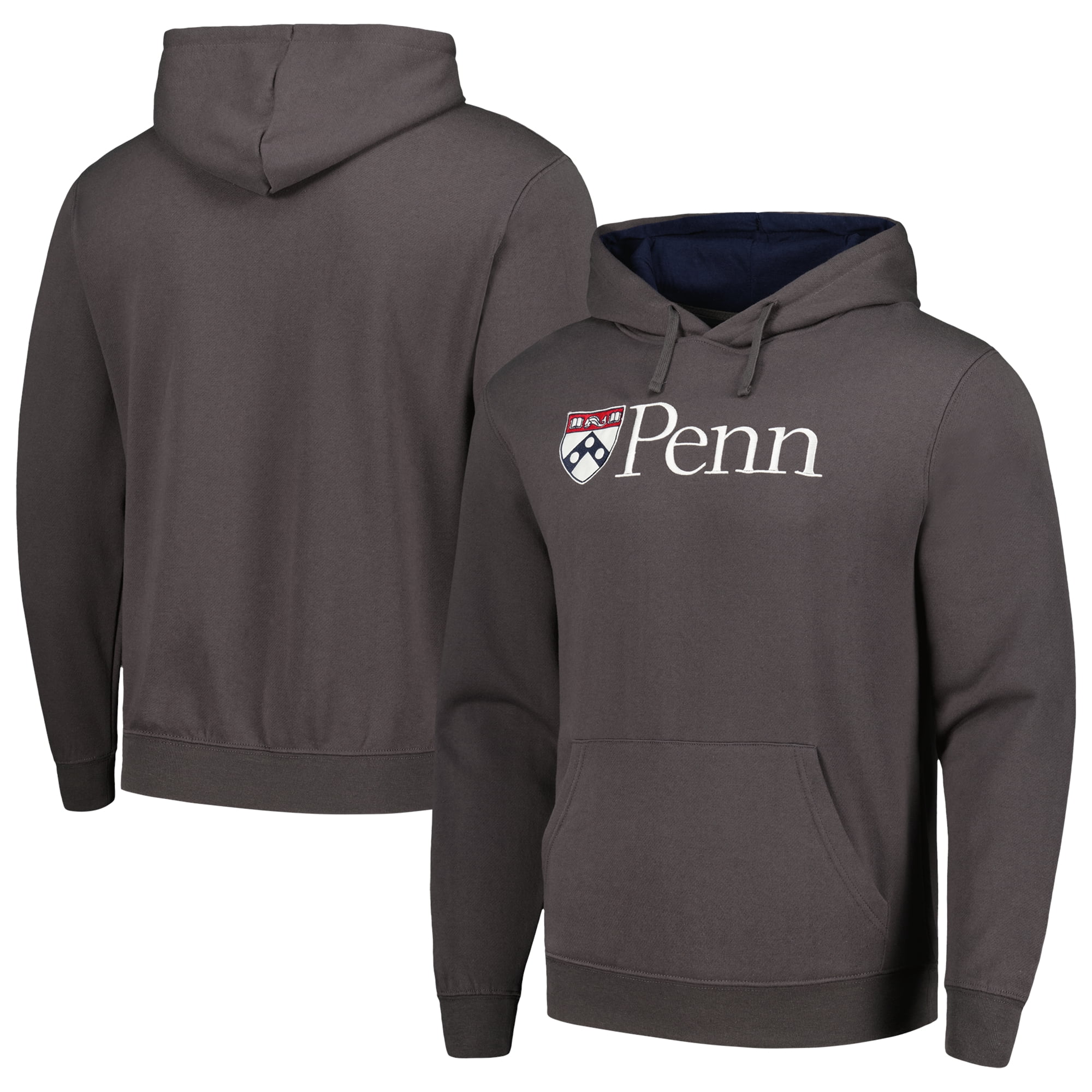 Quaker Merch Men's Colosseum Charcoal Pennsylvania Quakers Arch and Logo Pullover ...