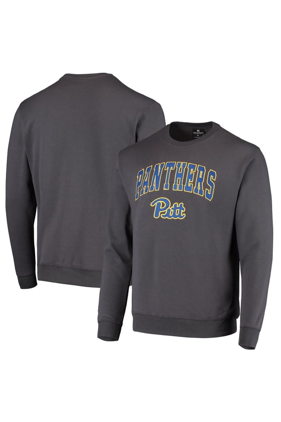 Men's Colosseum Charcoal Pitt Panthers Arch & Logo Sweatshirt