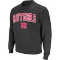 thumbnail image 1 of Men's Colosseum Charcoal Rutgers Scarlet Knights Arch & Logo Crew Neck Sweatshirt, 1 of 4