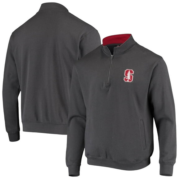 Men's Colosseum Charcoal Stanford Cardinal Tortugas Logo Quarter-Zip Jacket
