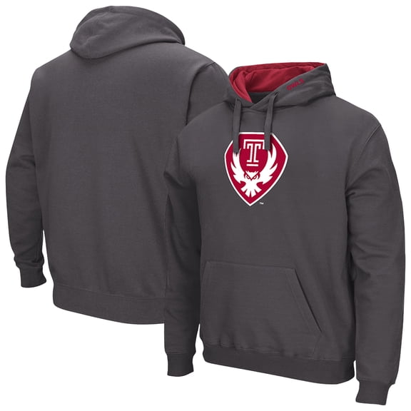 Men's Colosseum Charcoal Temple Owls Arch & Logo 3.0 Hoodie