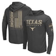 thumbnail image 1 of Men's Colosseum Heather Black Texas Longhorns Team OHT Military Appreciation Long Sleeve Hoodie T-Shirt, 1 of 4