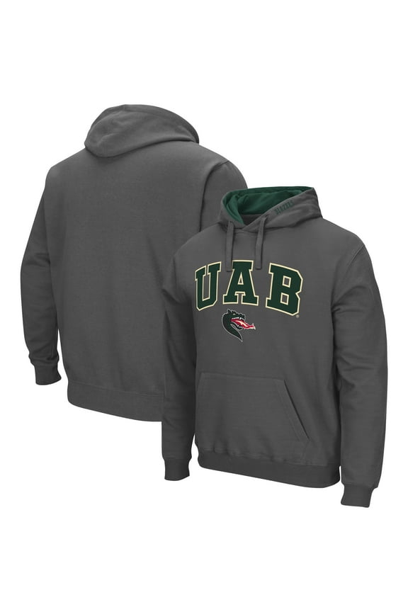 Men's Colosseum Charcoal UAB Blazers Arch & Logo Hoodie