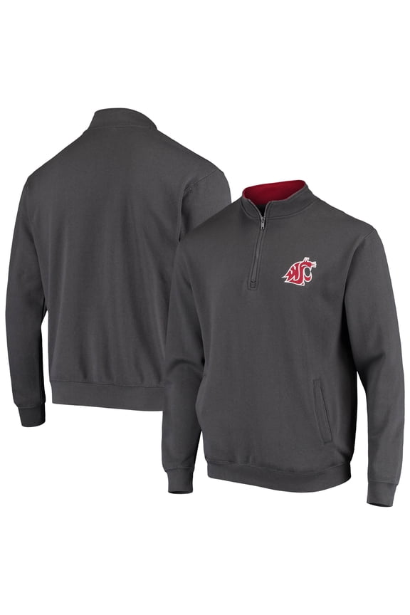 Men's Colosseum Charcoal Washington State Cougars Tortugas Logo Quarter-Zip Jacket