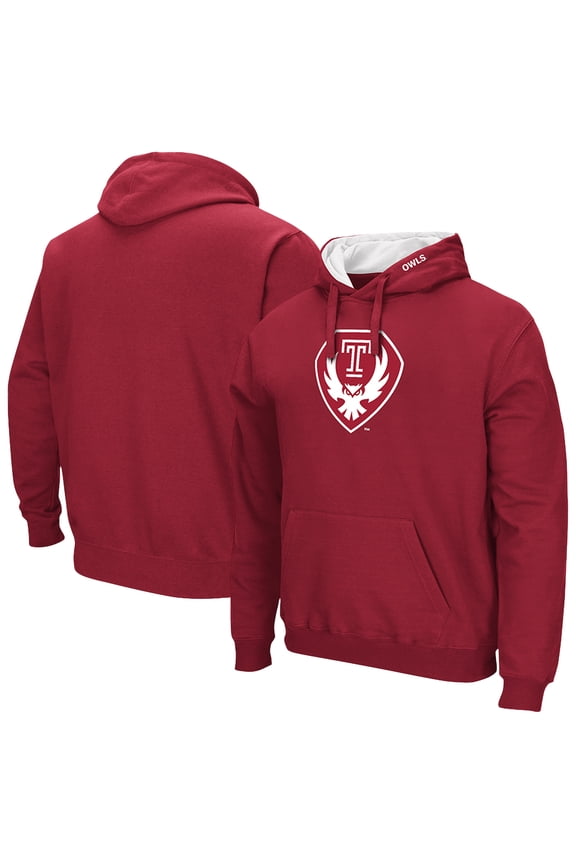 Men's Colosseum Cherry Temple Owls Arch & Logo 3.0 Hoodie
