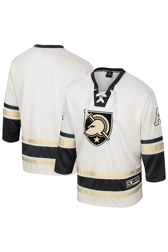 Men's Colosseum Cream Army Black Knights Puck Proud Fashion Hockey Jersey