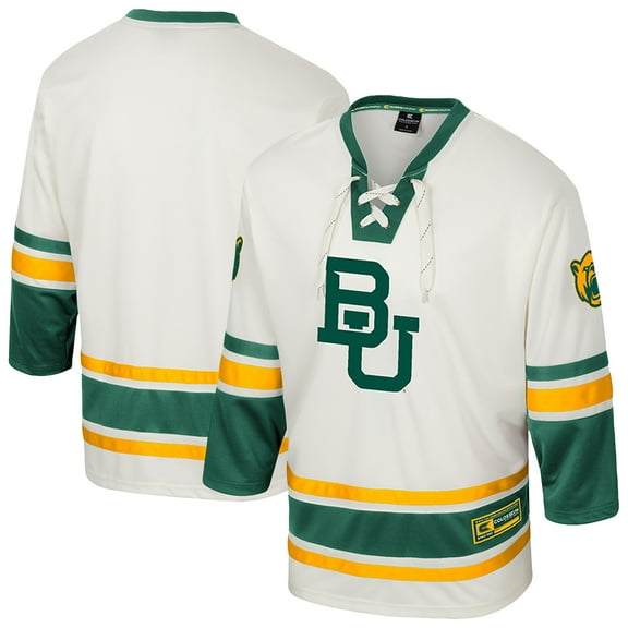 Men's Colosseum Cream Baylor Bears Puck Proud Fashion Hockey Jersey