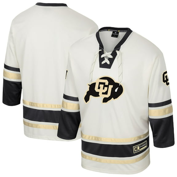 Men's Colosseum Cream Colorado Buffaloes Puck Proud Fashion Hockey Jersey