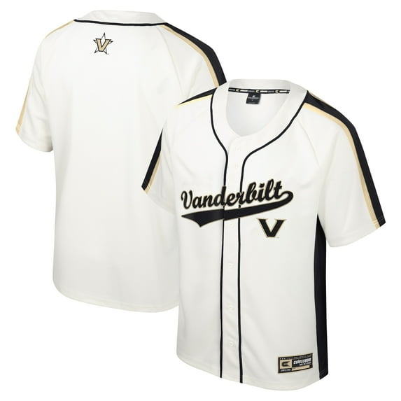 Men's Colosseum Cream Vanderbilt Commodores Ruth Button-Up Baseball Jersey