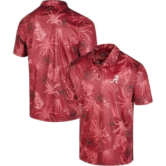 Men's Colosseum Crimson Alabama Crimson Tide Big & Tall Palms Polo