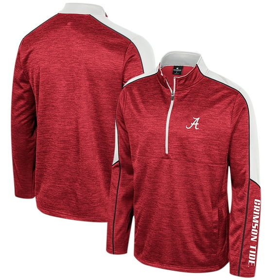 Men's Colosseum Crimson Alabama Crimson Tide Marled Half-Zip Jacket