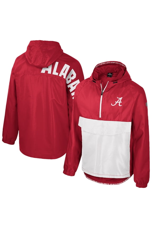 Men's Colosseum Crimson Alabama Crimson Tide Reloaded Anorak Half-Zip Jacket