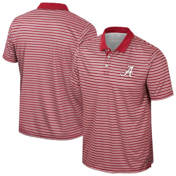 Men's Colosseum Crimson Alabama Crimson Tide Striped Polo