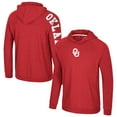 thumbnail image 1 of Men's Colosseum Crimson Oklahoma Sooners Back in Business Long Sleeve Raglan Hooded T-Shirt, 1 of 3
