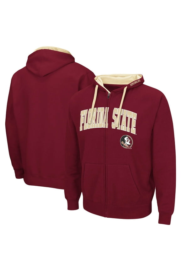 Men's Colosseum Garnet Florida State Seminoles Big & Tall Full-Zip Hoodie