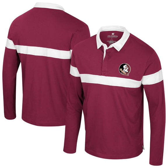 Men's Colosseum Garnet Florida State Seminoles Too Cool For School Long Sleeve Polo