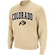 Mens Colosseum Gold Colorado Buffaloes Arch & Logo Crew Neck Sweatshirt
