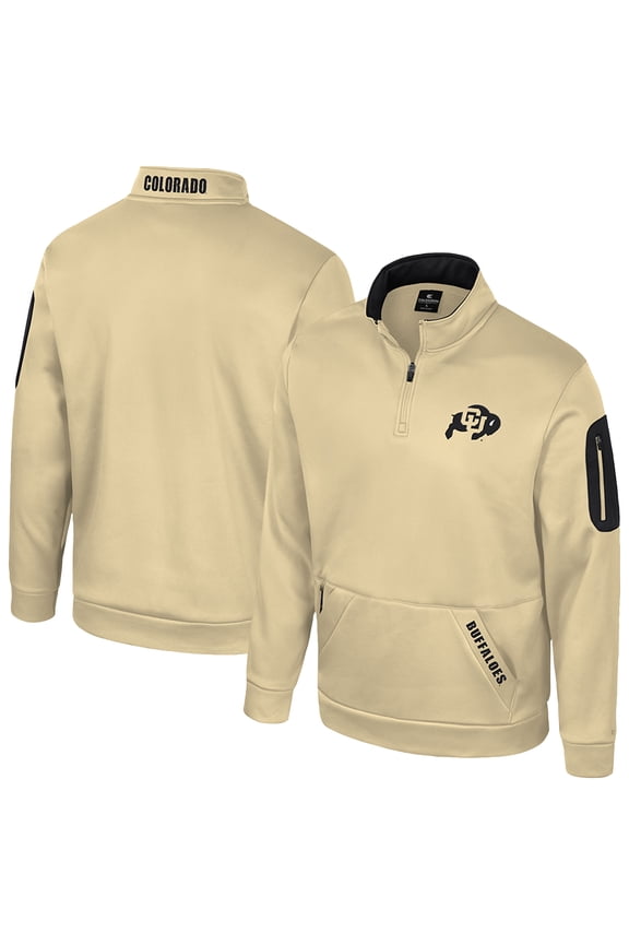 Men's Colosseum Gold Colorado Buffaloes Mainframe Quarter-Zip Fleece Jacket