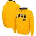 thumbnail image 1 of Men's Colosseum Gold Iowa Hawkeyes Arch & Logo 3.0 Full-Zip Hoodie, 1 of 3