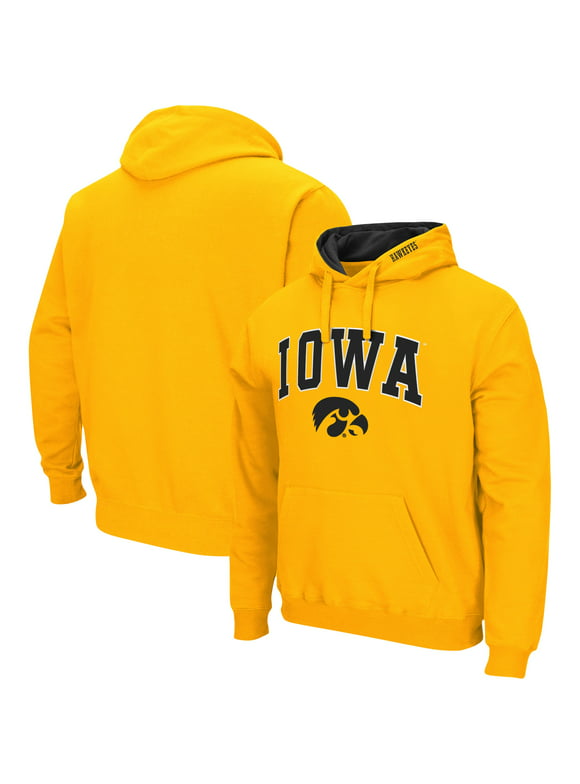Men's Colosseum Gold Iowa Hawkeyes Arch & Logo 3.0 Pullover Hoodie