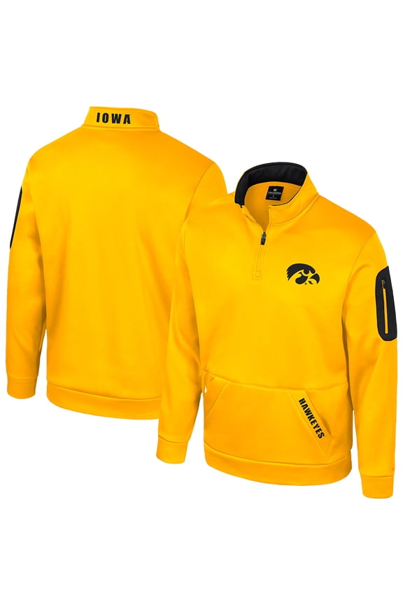 Men's Colosseum Gold Iowa Hawkeyes Mainframe Quarter-Zip Fleece Jacket