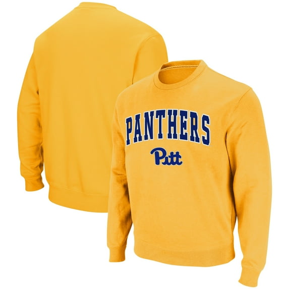 Men's Colosseum Gold Pitt Panthers Arch & Logo Sweatshirt