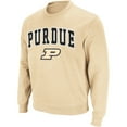 thumbnail image 1 of Men's Colosseum Gold Purdue Boilermakers Arch & Logo Crew Neck Sweatshirt, 1 of 4