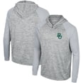 thumbnail image 1 of Men's Colosseum Gray Baylor Bears Cybernetic Raglan Quarter-Zip Hooded Top, 1 of 3