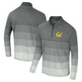 thumbnail image 1 of Men's Colosseum  Gray Cal Bears AI Striped Mesh Quarter-Zip Raglan Windshirt, 1 of 3