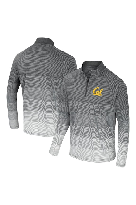 Men's Colosseum Gray Cal Bears AI Striped Mesh Quarter-Zip Raglan Windshirt