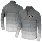 Mens Colosseum Gray Colorado Buffaloes AI Striped Mesh Quarter-Zip Raglan Windshirt