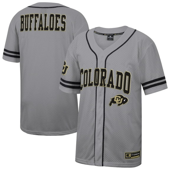 Men's Colosseum Gray Colorado Buffaloes Free Spirited Baseball Jersey