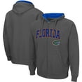 thumbnail image 1 of Men's Colosseum Gray Florida Gators Arch & Logo 3.0 Full-Zip Hoodie, 1 of 3