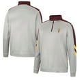 thumbnail image 1 of Men's Colosseum Gray/Maroon Arizona State Sun Devils Bushwood Fleece Quarter-Zip Jacket, 1 of 3