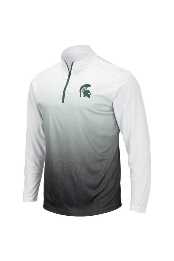 Men's Colosseum Gray Michigan State Spartans Magic Team Logo Quarter-Zip Jacket