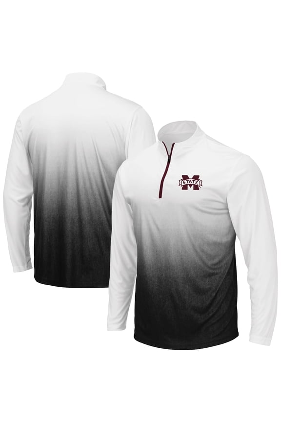 Men's Colosseum Gray Mississippi State Bulldogs Magic Team Logo Quarter-Zip Jacket