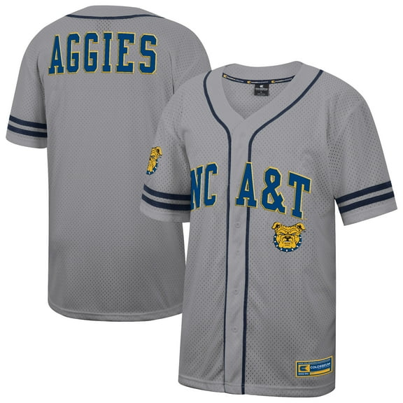 Men's Colosseum Gray North Carolina A&T Aggies Free Spirited Baseball Jersey