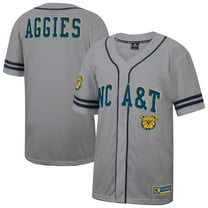 Men's Colosseum Gray North Carolina A&T Aggies Free Spirited Baseball Jersey