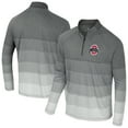 thumbnail image 1 of Men's Colosseum  Gray Ohio State Buckeyes AI Striped Mesh Quarter-Zip Raglan Windshirt, 1 of 3