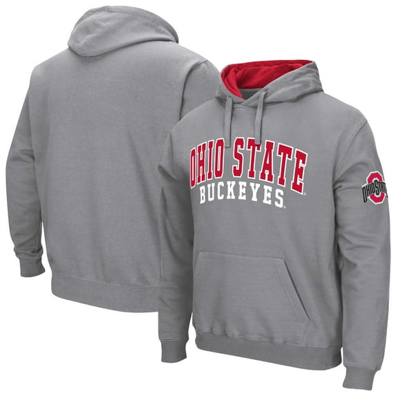 Men's Colosseum Gray Ohio State Buckeyes Double Arch Pullover Hoodie