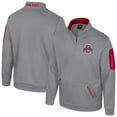 thumbnail image 1 of Men's Colosseum Gray Ohio State Buckeyes Mainframe Quarter-Zip Fleece Jacket, 1 of 3