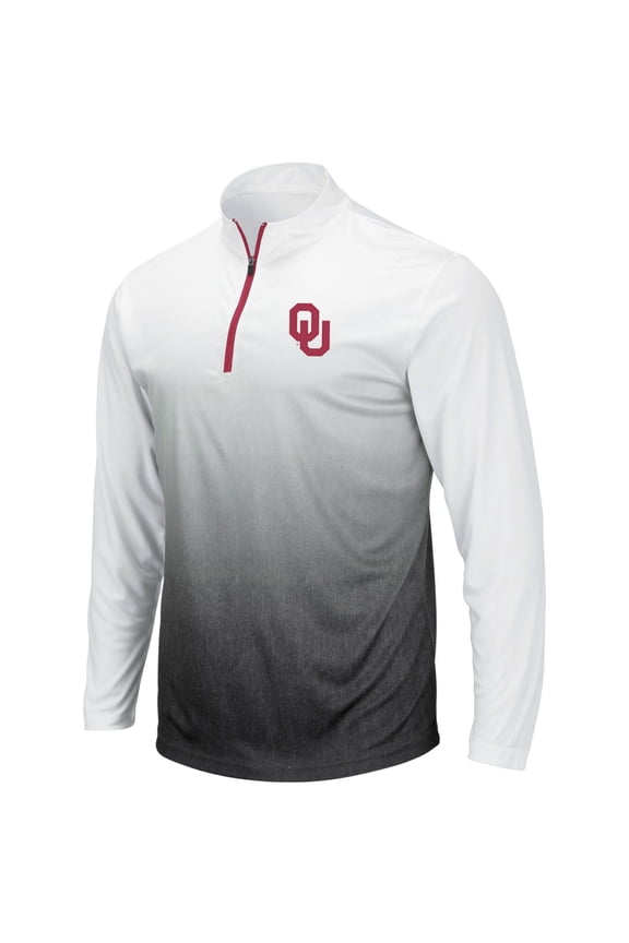 Men's Colosseum Gray Oklahoma Sooners Magic Team Logo Quarter-Zip Jacket