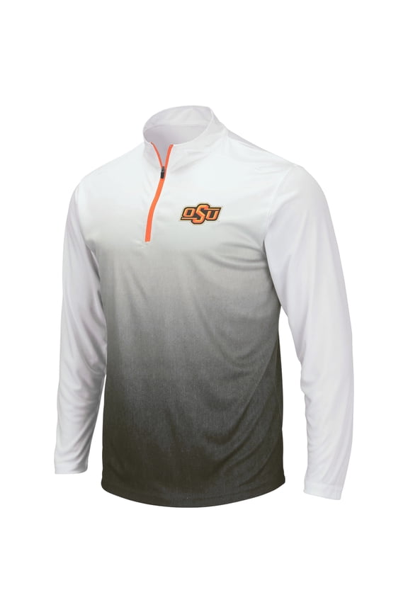 Men's Colosseum Gray Oklahoma State Cowboys Magic Team Logo Quarter-Zip Jacket
