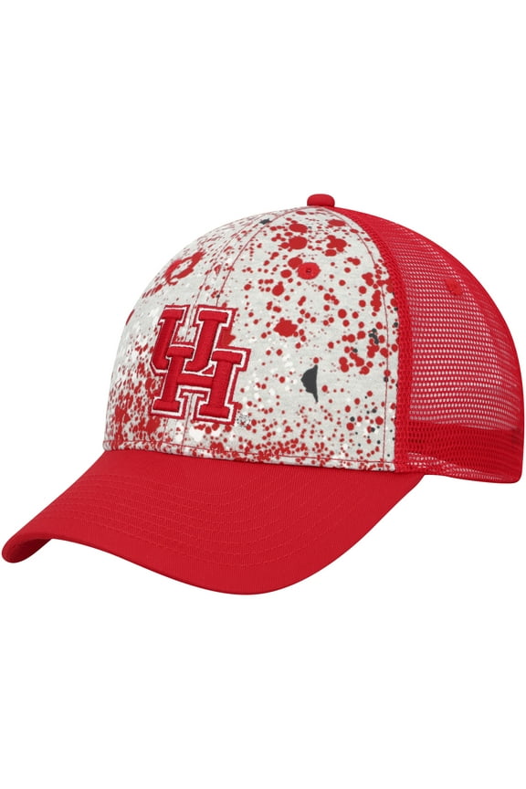 Men's Colosseum Gray/Red Houston Cougars Love Fern Trucker Snapback Hat