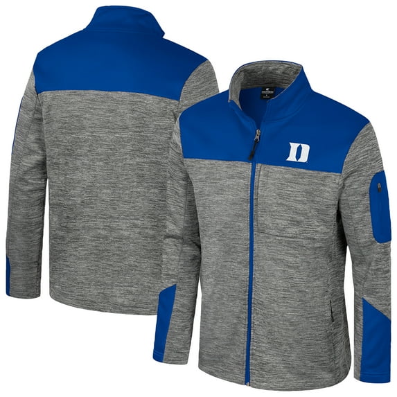 Men's Colosseum Gray/Royal Duke Blue Devils Guard Full-Zip Jacket