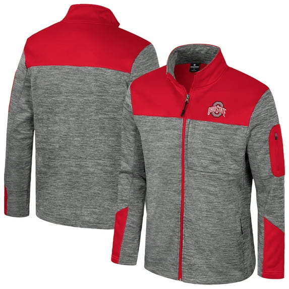 Men's Colosseum Gray/Scarlet Ohio State Buckeyes Guard Full-Zip Jacket