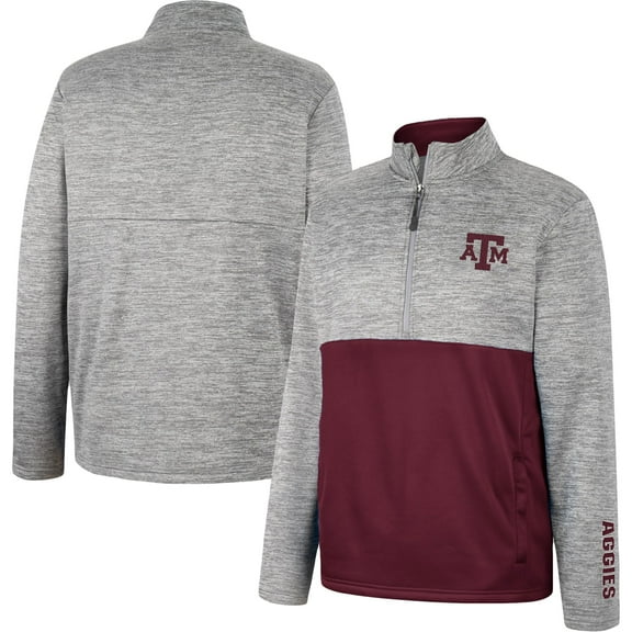 Men's Colosseum Gray Texas A&M Aggies John Half-Zip Jacket