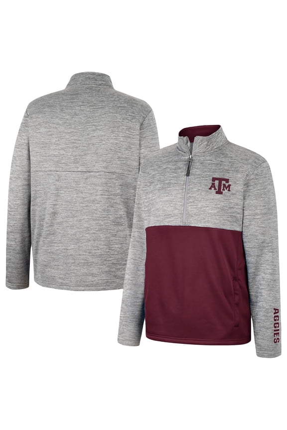Men's Colosseum Gray Texas A&M Aggies John Half-Zip Jacket